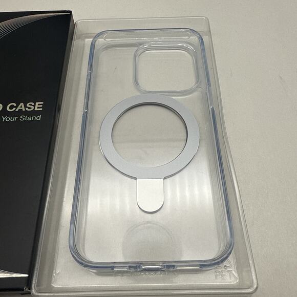 TORRAS Magnetic Kickstand for iPhone 15 Pro UPRO Case, Clear READ - Picture 3 of 10